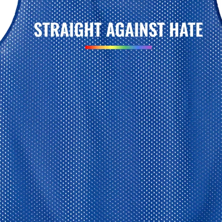 Straight Against Hate Lgbt Gay Pride Ally Great Gift Mesh Reversible Basketball Jersey Tank