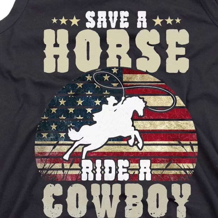 Save a Horse Ride a Cow Funny Horse Riding Tank Top