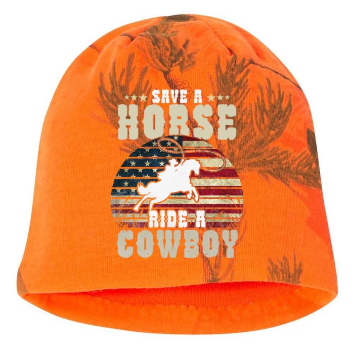 Save a Horse Ride a Cow Funny Horse Riding Kati - Camo Knit Beanie