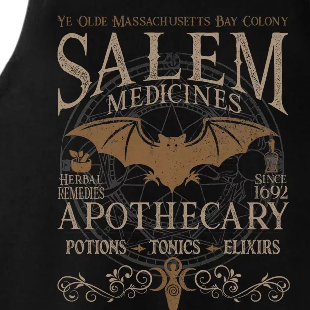 Salem Apothecary Herbalist Witch Wiccan Beige Bat Ladies Tri-Blend Wicking Tank