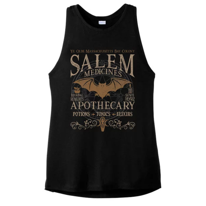 Salem Apothecary Herbalist Witch Wiccan Beige Bat Ladies Tri-Blend Wicking Tank