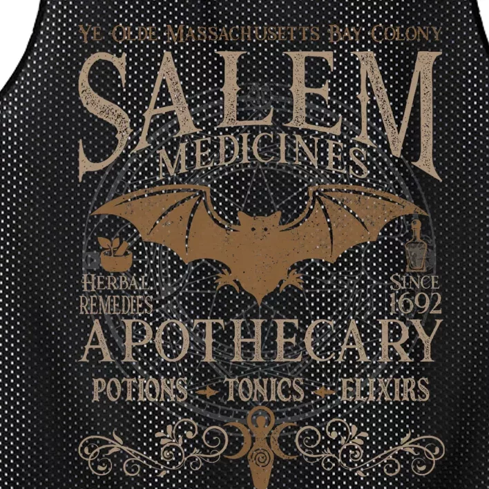 Salem Apothecary Herbalist Witch Wiccan Beige Bat Mesh Reversible Basketball Jersey Tank