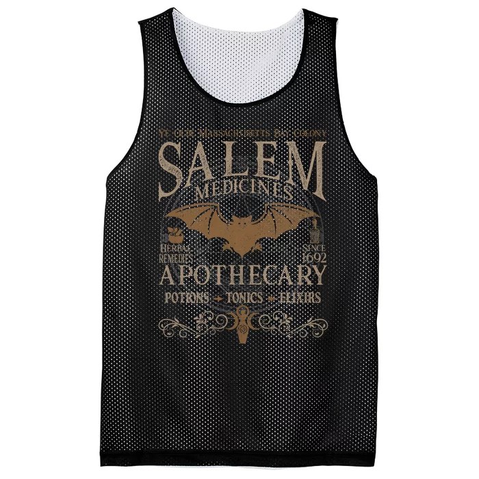 Salem Apothecary Herbalist Witch Wiccan Beige Bat Mesh Reversible Basketball Jersey Tank