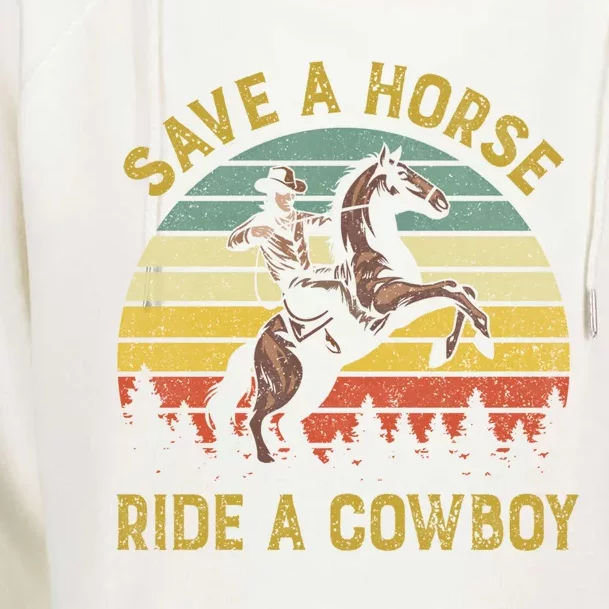 Save A Horse Ride A Cow Western Rodeo Country Lover Gift Womens Funnel Neck Pullover Hood