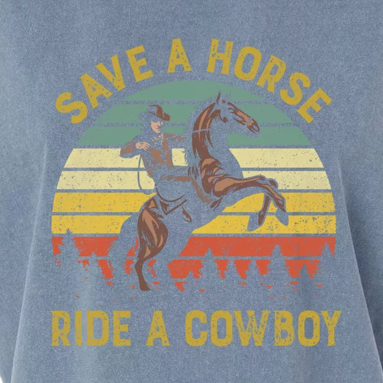 Save A Horse Ride A Cow Western Rodeo Country Lover Gift Garment-Dyed Women's Muscle Tee