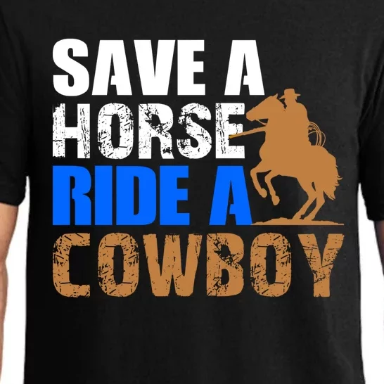 Save A Horse Ride Cow Texas Horse Lover Gift Pajama Set