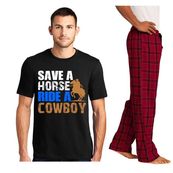 Save A Horse Ride Cow Texas Horse Lover Gift Pajama Set