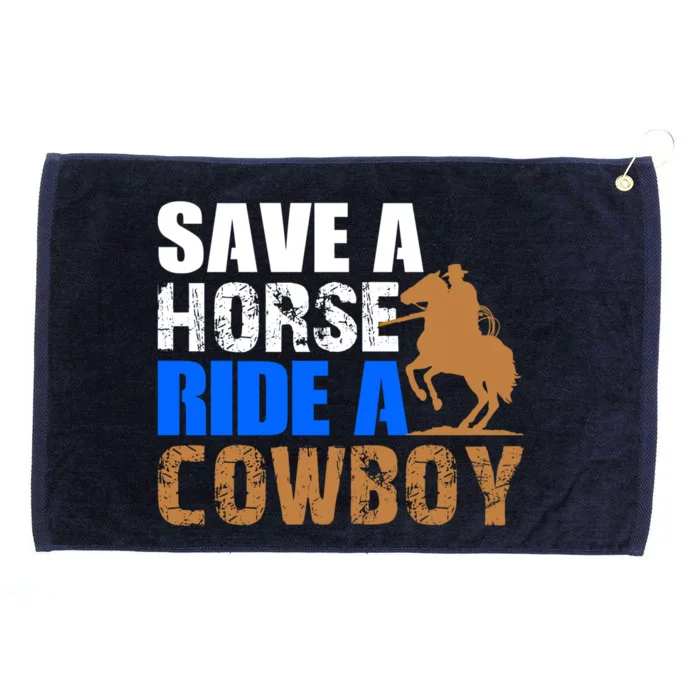 Save A Horse Ride Cow Texas Horse Lover Gift Grommeted Golf Towel