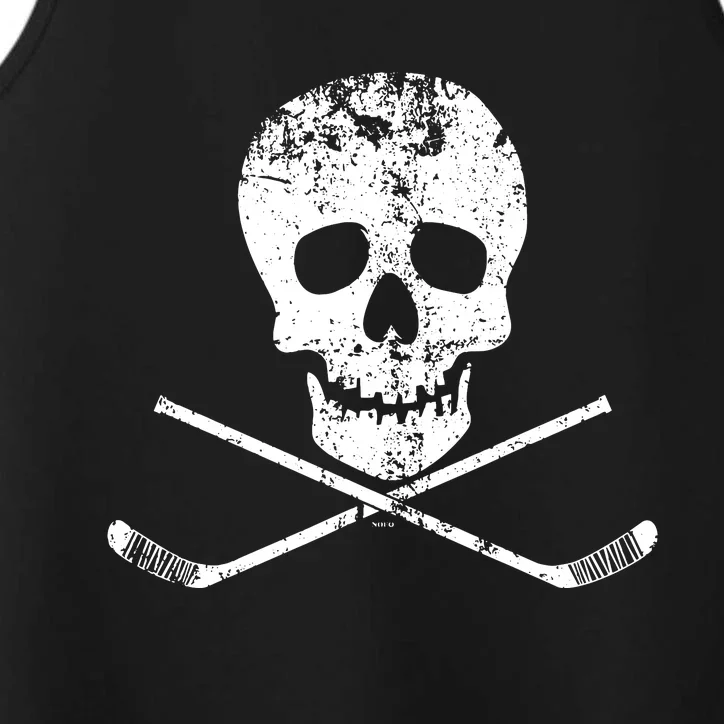 Skull And Hockey Stick Crossbones Hockey Skull Performance Tank