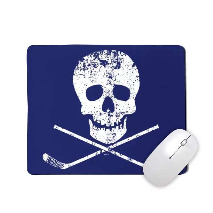 Skull And Hockey Stick Crossbones Hockey Skull Mousepad