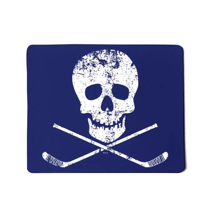 Skull And Hockey Stick Crossbones Hockey Skull Mousepad