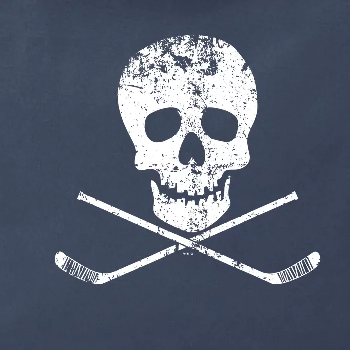 Skull And Hockey Stick Crossbones Hockey Skull Zip Tote Bag