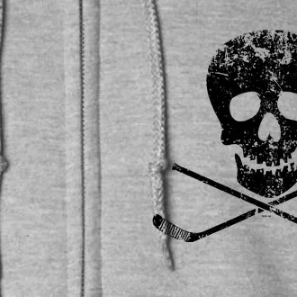 Skull And Hockey Stick Crossbones Hockey Skull Full Zip Hoodie