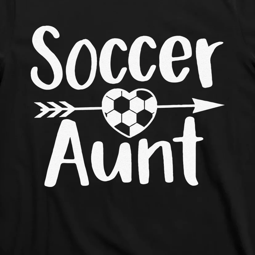 Soccer Aunt Heart Sport Lover Auntie Mother's Day T-Shirt