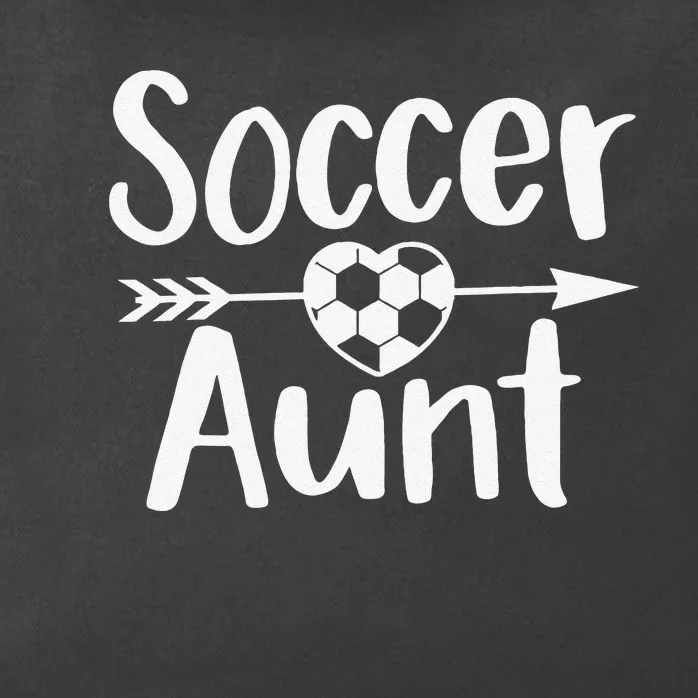 Soccer Aunt Heart Sport Lover Auntie Mother's Day Zip Tote Bag