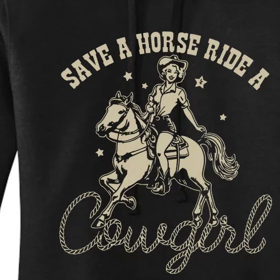 Save A Horse Ride A Cowgirl Lesbian Women's Pullover Hoodie