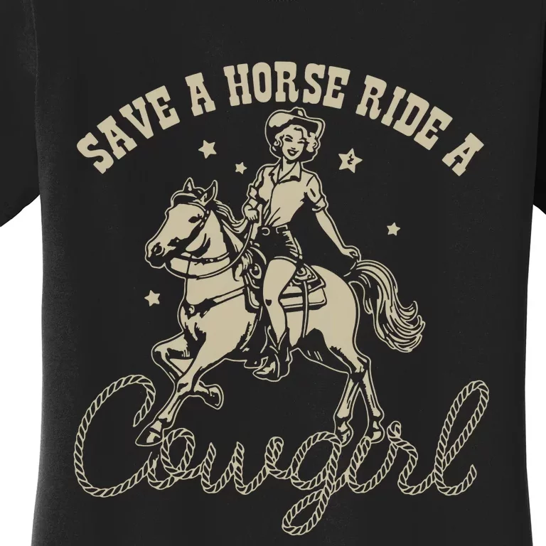 Save A Horse Ride A Cowgirl Lesbian Women's T-Shirt