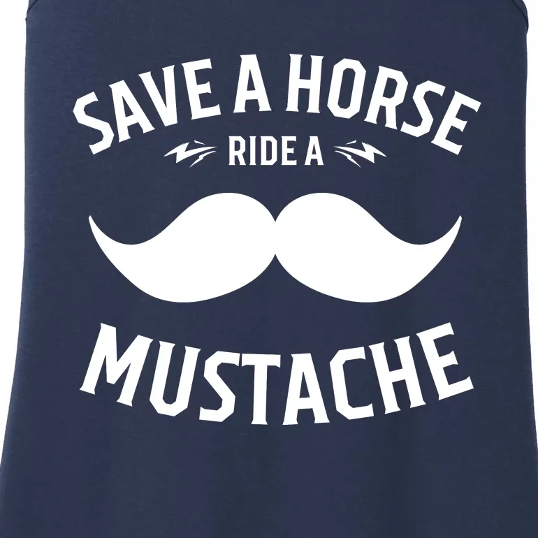 Save A Horse Ride A Mustache Cowboy Cowgirl Rodeo Lover Gift Ladies Essential Tank