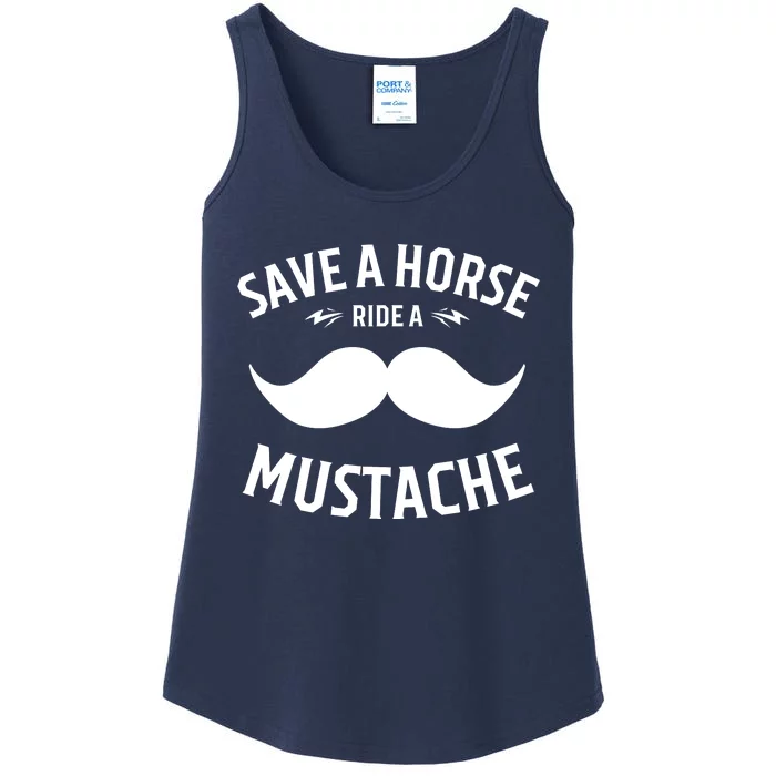 Save A Horse Ride A Mustache Cowboy Cowgirl Rodeo Lover Gift Ladies Essential Tank