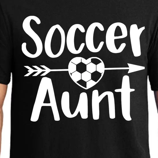 Soccer Aunt Heart Sport Lover Auntie Mothers Day Pajama Set