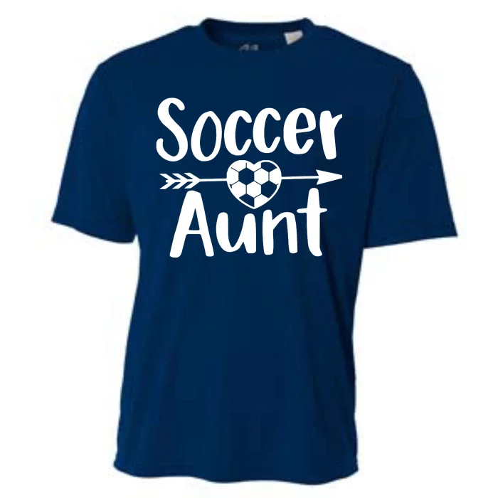 Soccer Aunt Heart Sport Lover Auntie Mothers Day Cooling Performance Crew T-Shirt