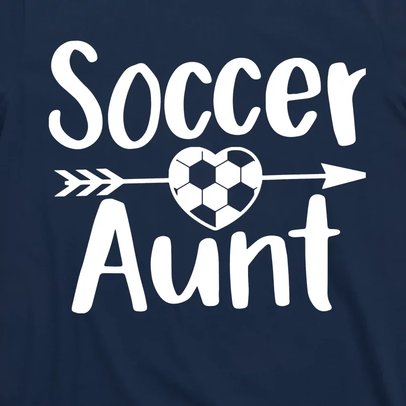 Soccer Aunt Heart Sport Lover Auntie Mothers Day T-Shirt