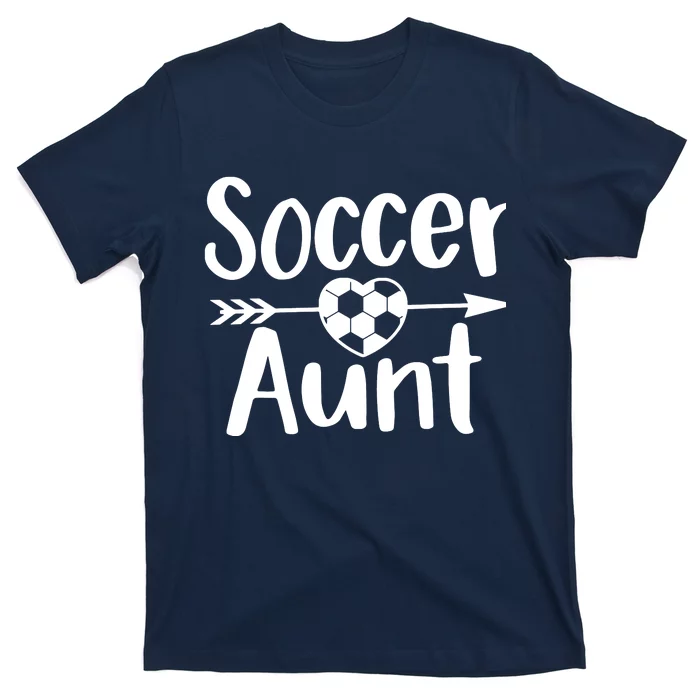 Soccer Aunt Heart Sport Lover Auntie Mothers Day T-Shirt