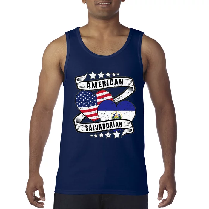 Salvadoran American Half American Half El Salvador Tank Top