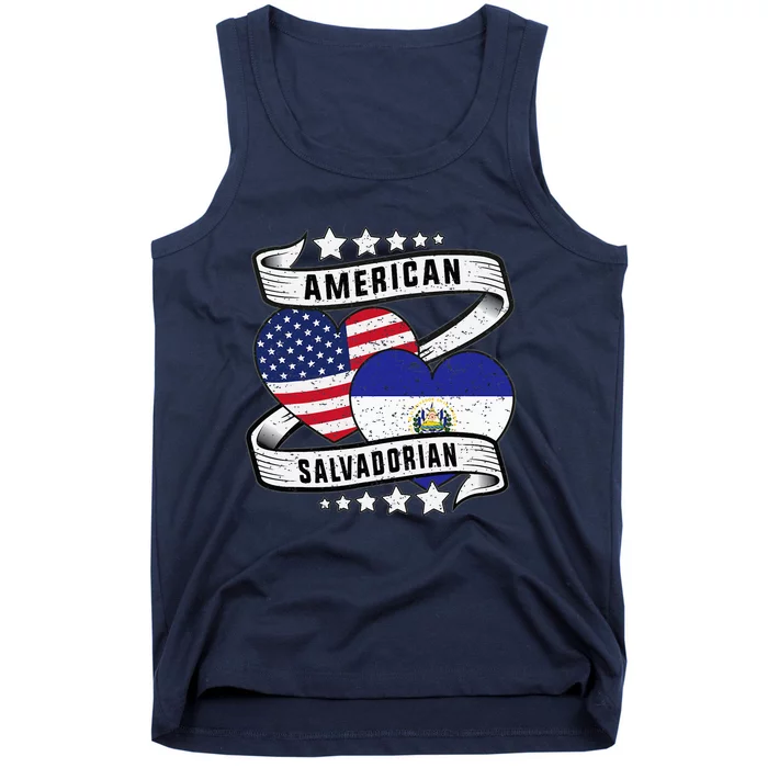 Salvadoran American Half American Half El Salvador Tank Top