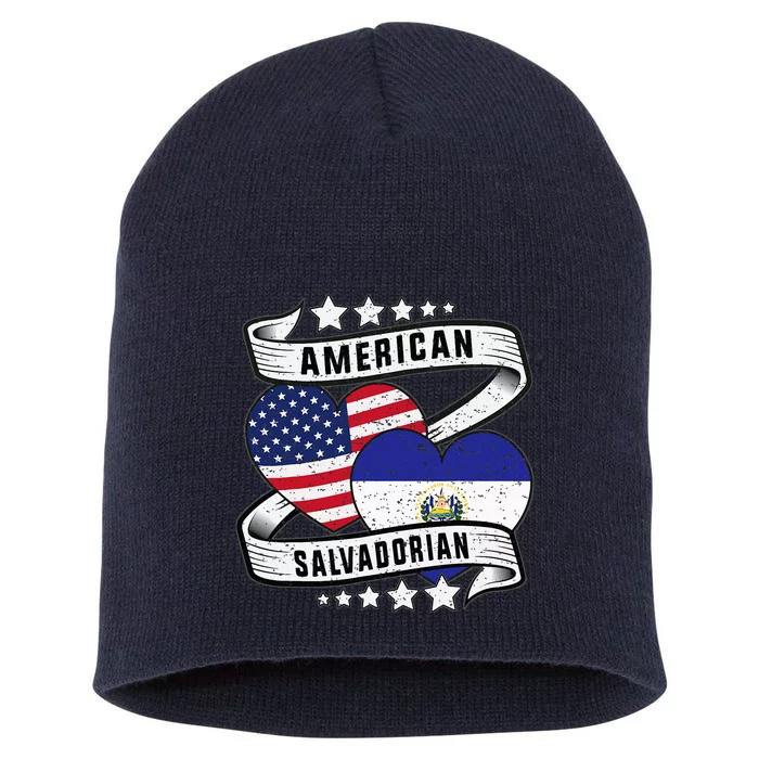 Salvadoran American Half American Half El Salvador Short Acrylic Beanie