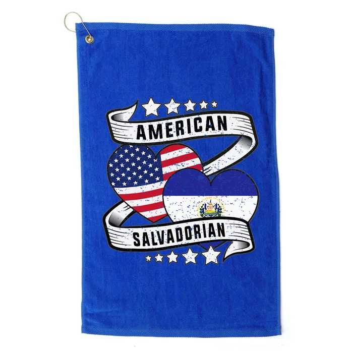 Salvadoran American Half American Half El Salvador Platinum Collection Golf Towel