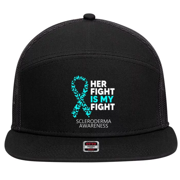 Scleroderma Awareness Her Fight is my Fight Disease 7 Panel Mesh Trucker Snapback Hat