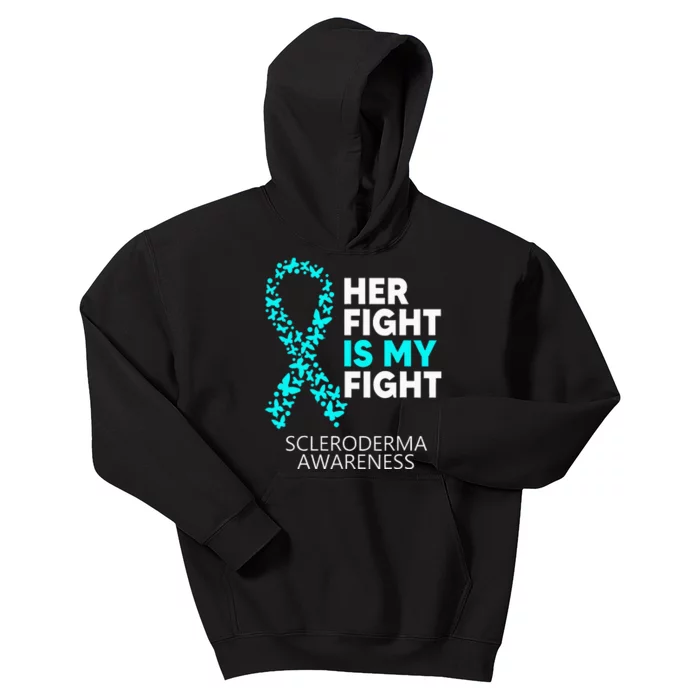 Scleroderma Awareness Her Fight is my Fight Disease Kids Hoodie