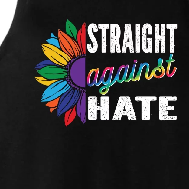 Straight Against Hate Pride Month Lgbtq Support Gift Ladies Tri-Blend Wicking Tank