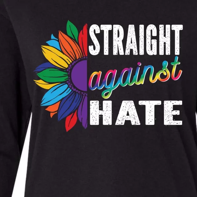 Straight Against Hate Pride Month Lgbtq Support Gift Womens Cotton Relaxed Long Sleeve T-Shirt