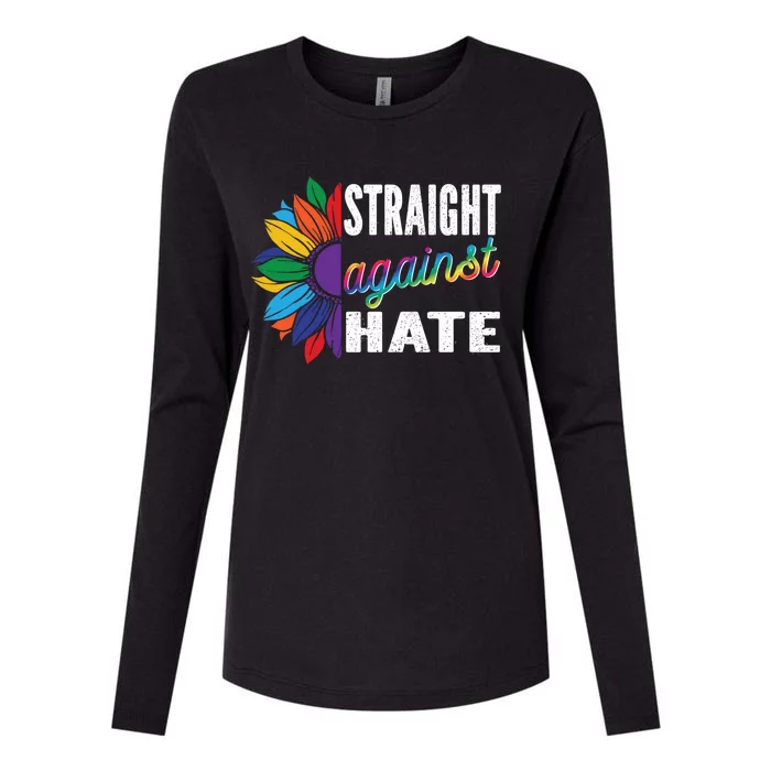 Straight Against Hate Pride Month Lgbtq Support Gift Womens Cotton Relaxed Long Sleeve T-Shirt