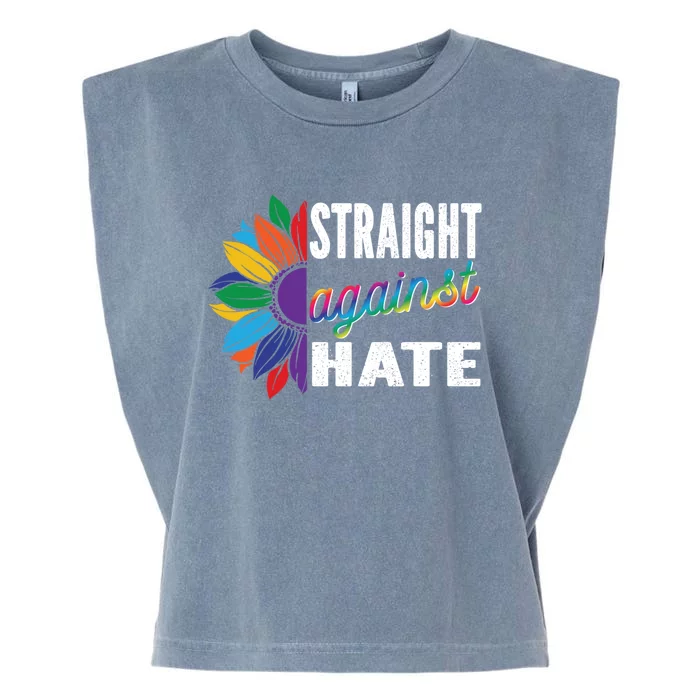 Straight Against Hate Pride Month Lgbtq Support Gift Garment-Dyed Women's Muscle Tee