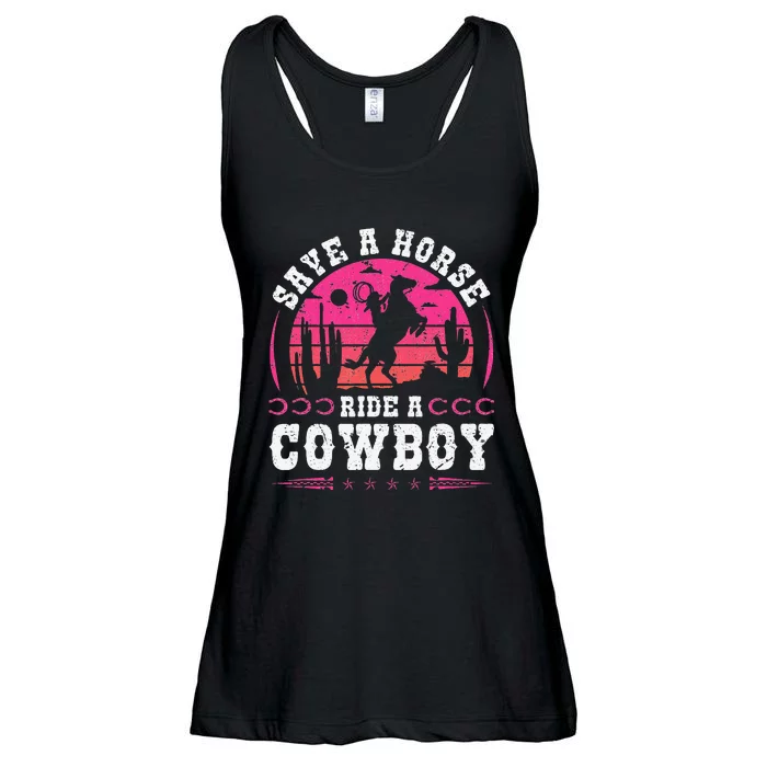 Save A Horse Ride A Cowboy Rodeo Western Country Ladies Essential Flowy Tank