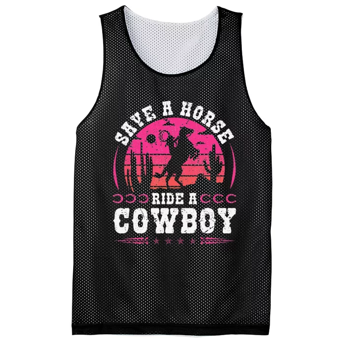 Save A Horse Ride A Cowboy Rodeo Western Country Mesh Reversible Basketball Jersey Tank