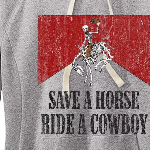 Save A Horse Ride A Cowboy Skeleton Western Country Women's Fleece Hoodie