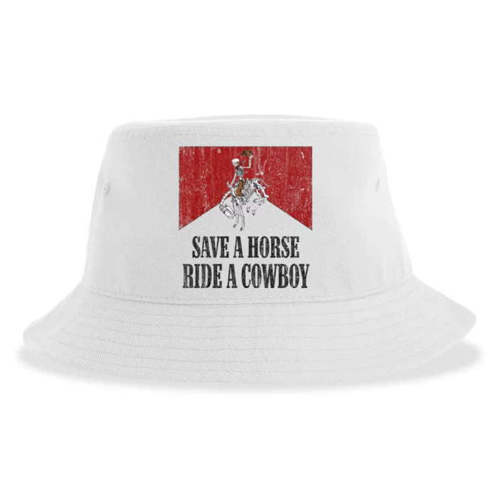 Save A Horse Ride A Cowboy Skeleton Western Country Sustainable Bucket Hat