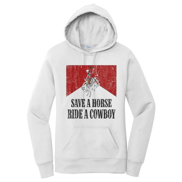 Save A Horse Ride A Cowboy Skeleton Western Country Women's Pullover Hoodie