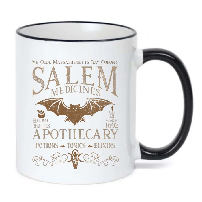 Salem Apothecary Herbalist Witch Wiccan Beige Bat Black Color Changing Mug