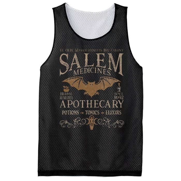 Salem Apothecary Herbalist Witch Wiccan Beige Bat Mesh Reversible Basketball Jersey Tank