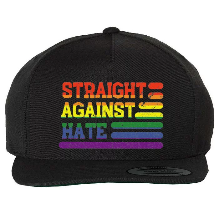 Straight Against Hate Gift Wool Snapback Cap