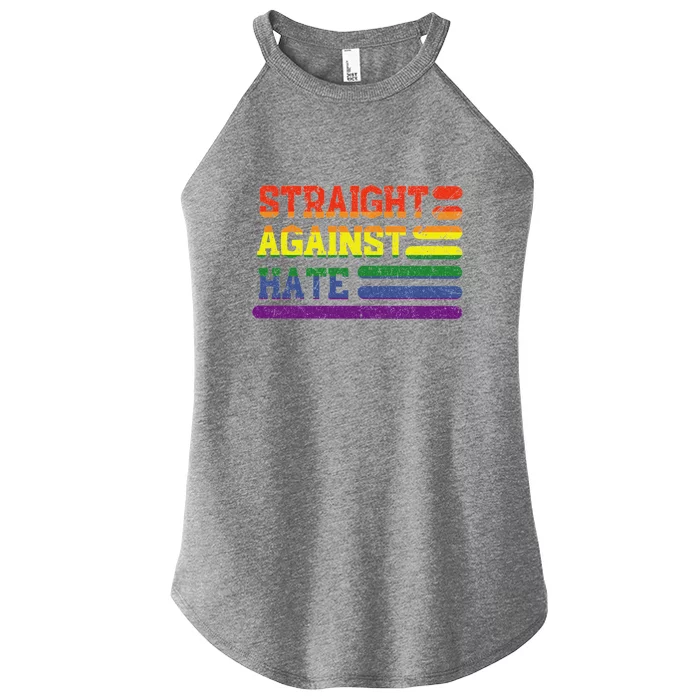 Straight Against Hate Gift Women’s Perfect Tri Rocker Tank