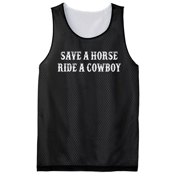 Save A Horse Ride A Cowboy Vintage Style Mesh Reversible Basketball Jersey Tank