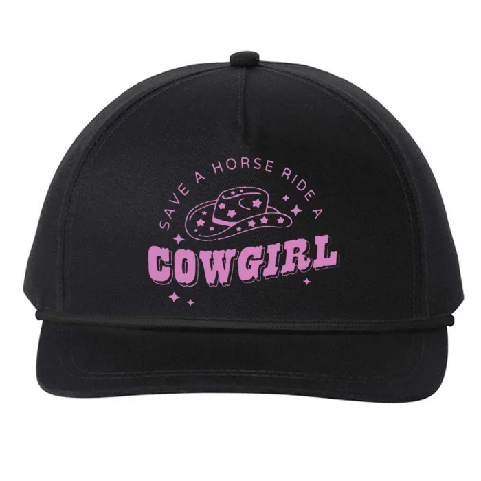 Save A Horse Ride A Cowgirl Lesbian Western Subtle Pride Snapback Five-Panel Rope Hat