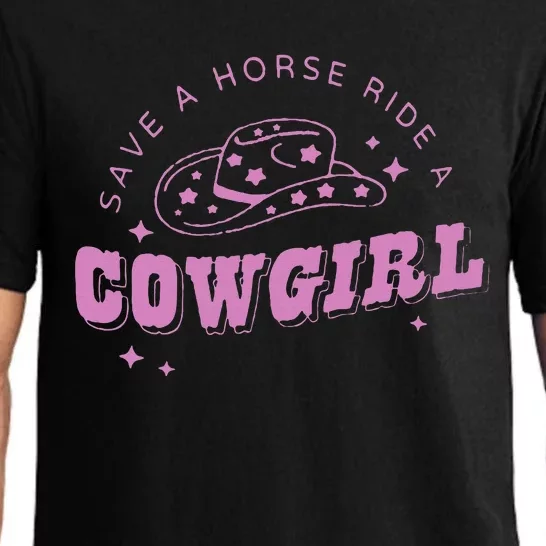 Save A Horse Ride A Cowgirl Lesbian Western Subtle Pride Pajama Set