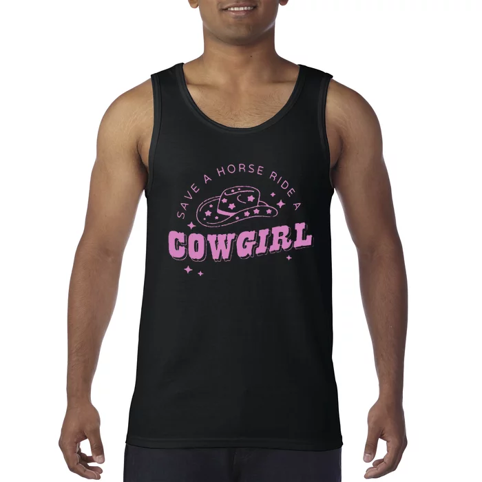 Save A Horse Ride A Cowgirl Lesbian Western Subtle Pride Tank Top